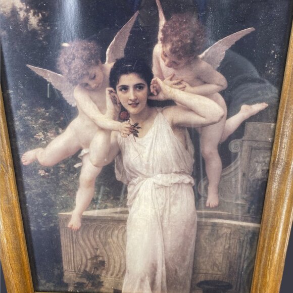 FRAMED PRINT -- "L’Innocence" by William-Adolphe Bouguereau, Wood Frame, Lt. Oak - Picture 2 of 4